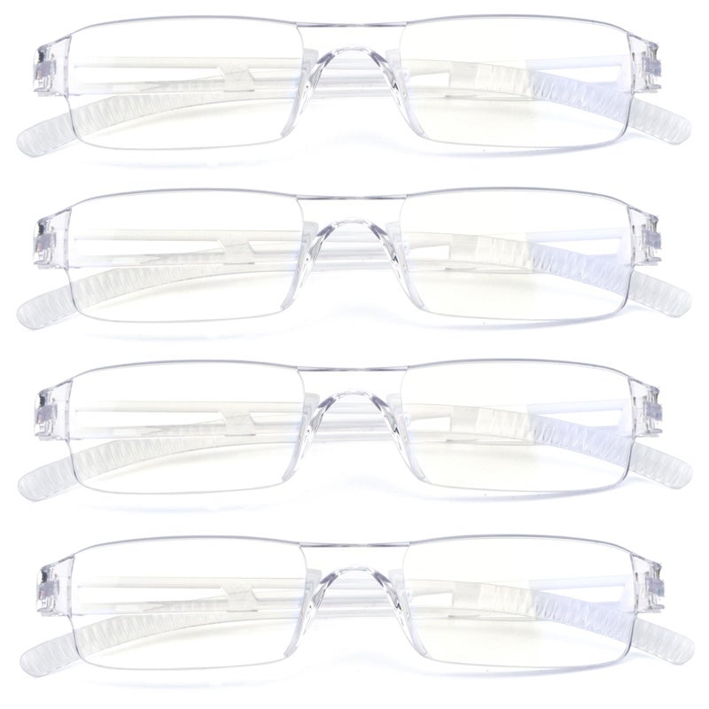 Ryegis Pack 4 Rimless Reading Glasses,Blue Light Clear Frames Reader Lightweight for Men and Women 1.0 - Image 5